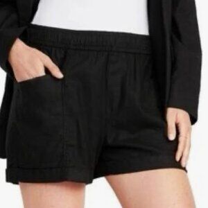 Old Navy High Rise Black Linen Shorts MEDIUM